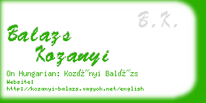 balazs kozanyi business card